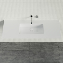 Essential Accessible 1200mm Gloss White Rectangular Composite Wall Hung Basin